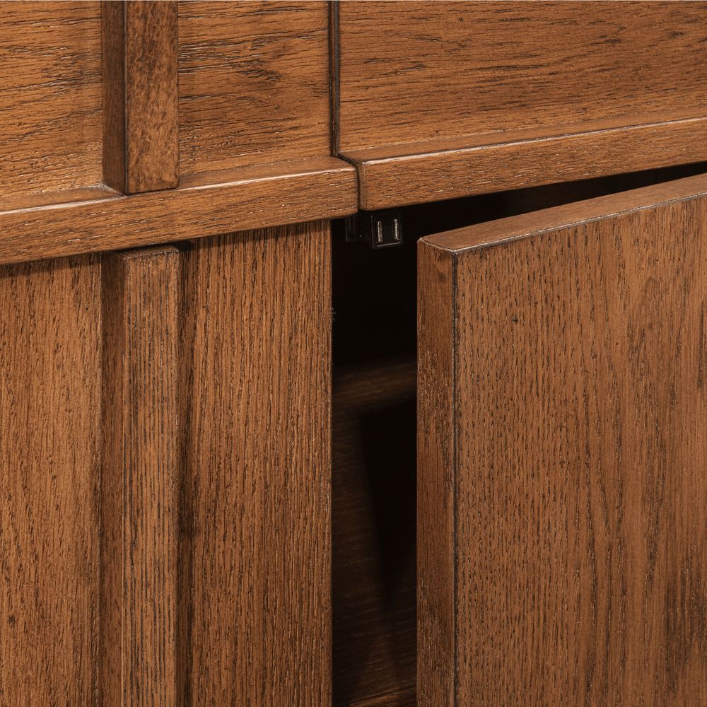 oak finish buffet cabinet sideboard with pushopen door