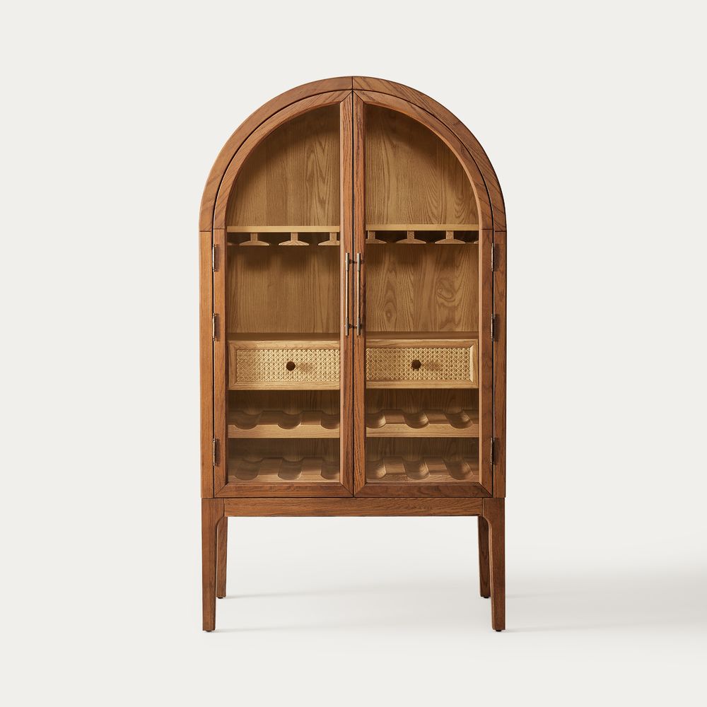 mid century modern 36 inch  wood bar cabinet