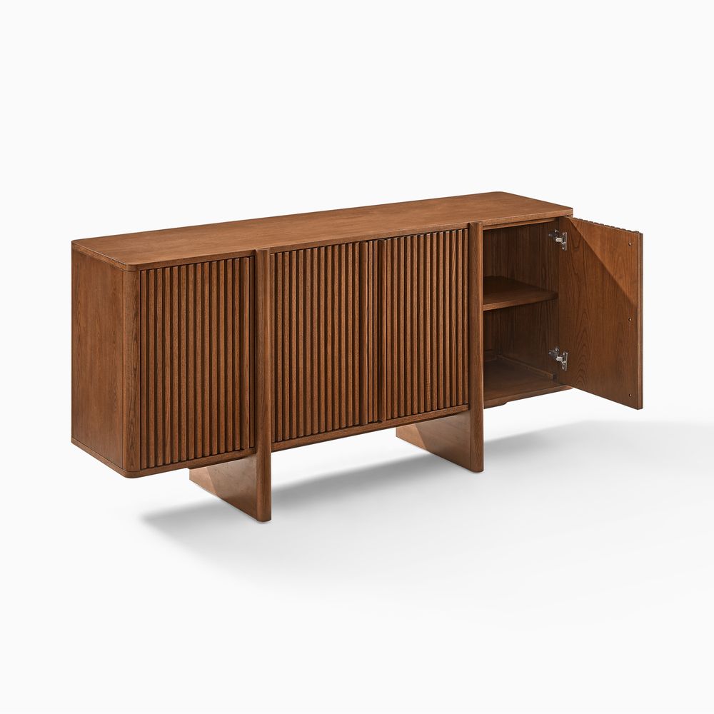 Walnut Wood Sideboard with solid wood legs