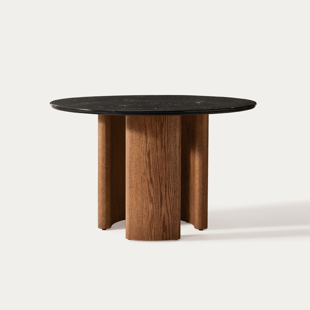 48 Inch black round dining room table