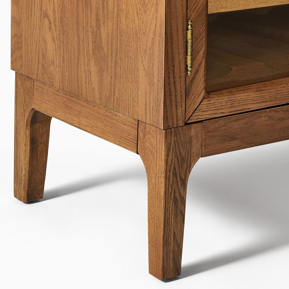 36 inch  brown Bar Cabinet with Solid Oak Legs