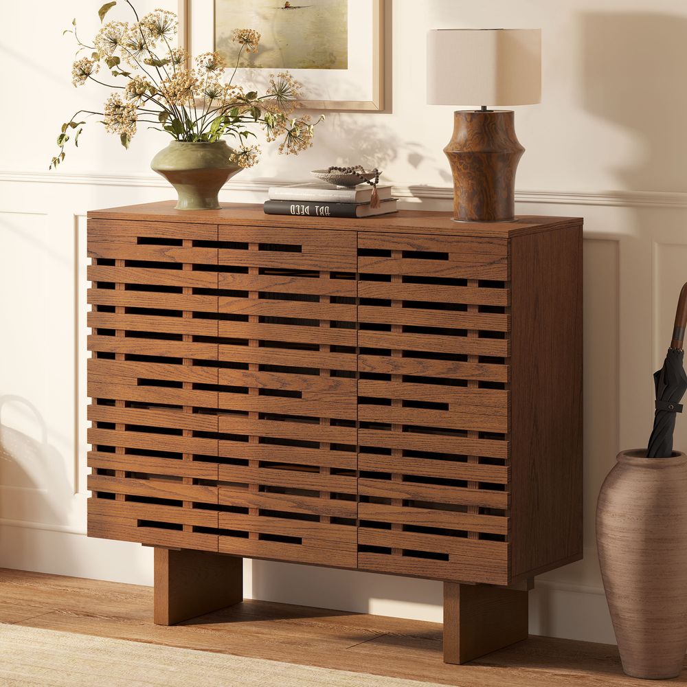 Wood Shoe Storage Hollow Design