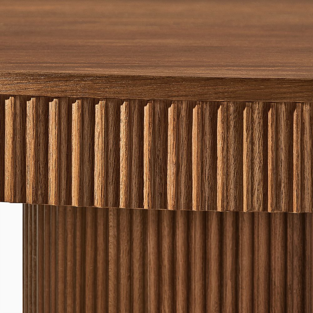 48 inch  Round Dining Table with Fluted Design Tabletop