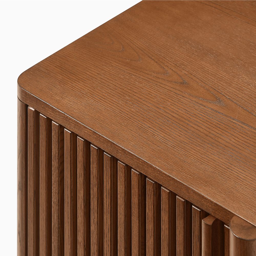 Walnut Wood Sideboard with white background