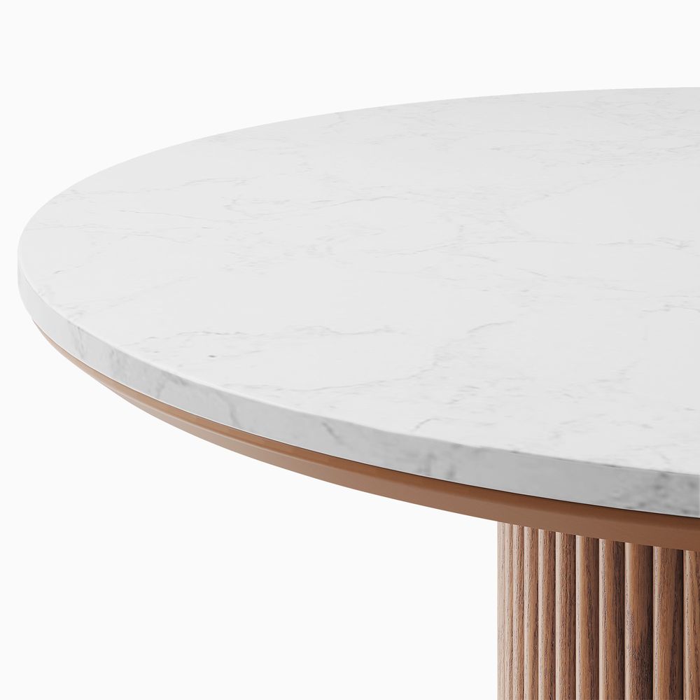 31 Inch Dining Table with Marble Tabletop