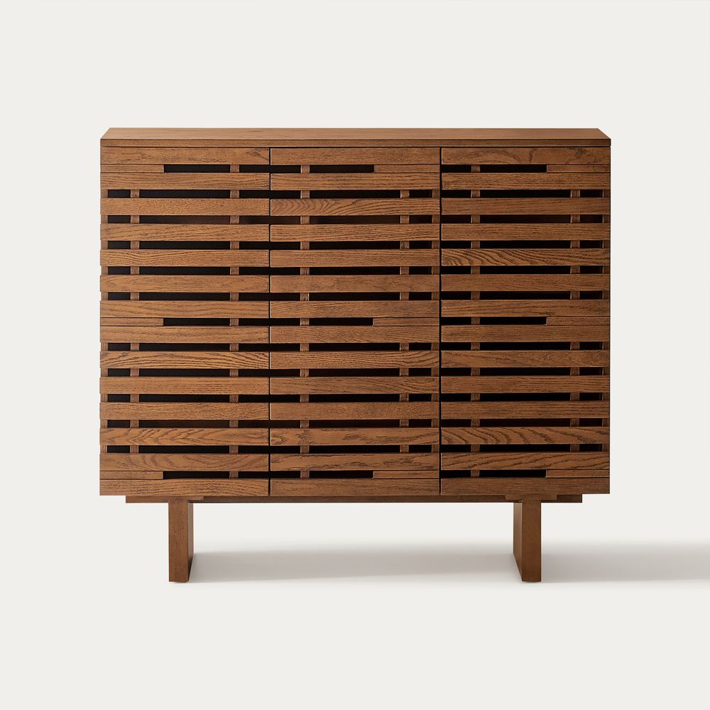 Warm Brown Wood Shoe Storage