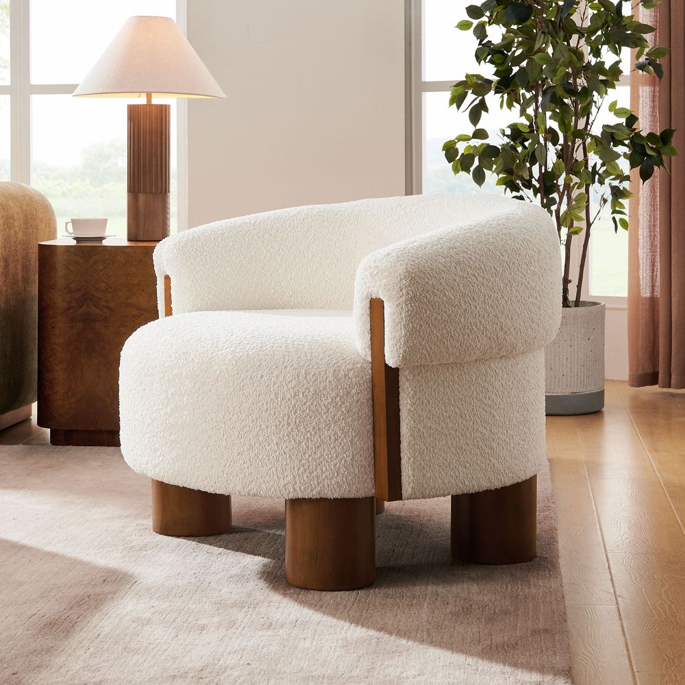 white accent chair