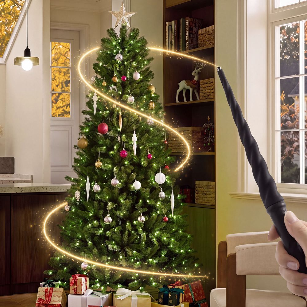  CastGlow 6.5 Ft Artificial Christmas Tree Slim Green