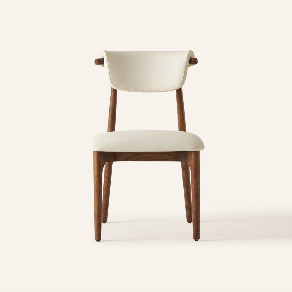 Set of 2 Brown Solid Wood Dining Chairs