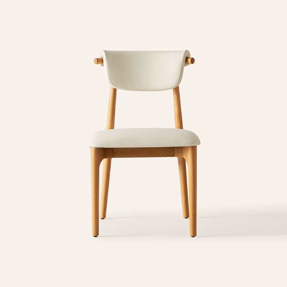 Natural Ash Wood Dining Chairs Set of 2