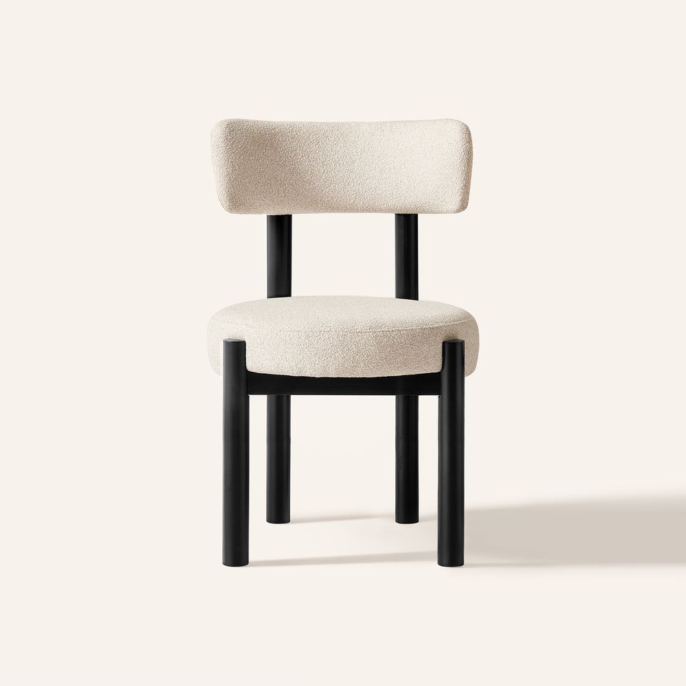 black mid century dining chair