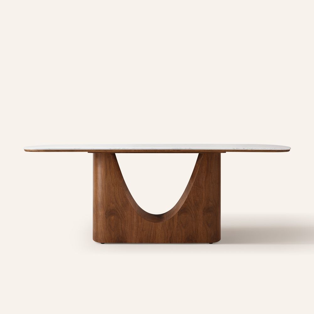 white stone dining table