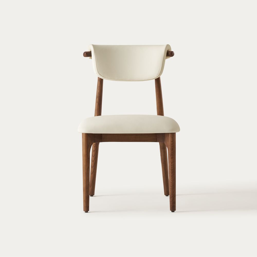 Set of 2 Brown Solid Wood Dining Chairs