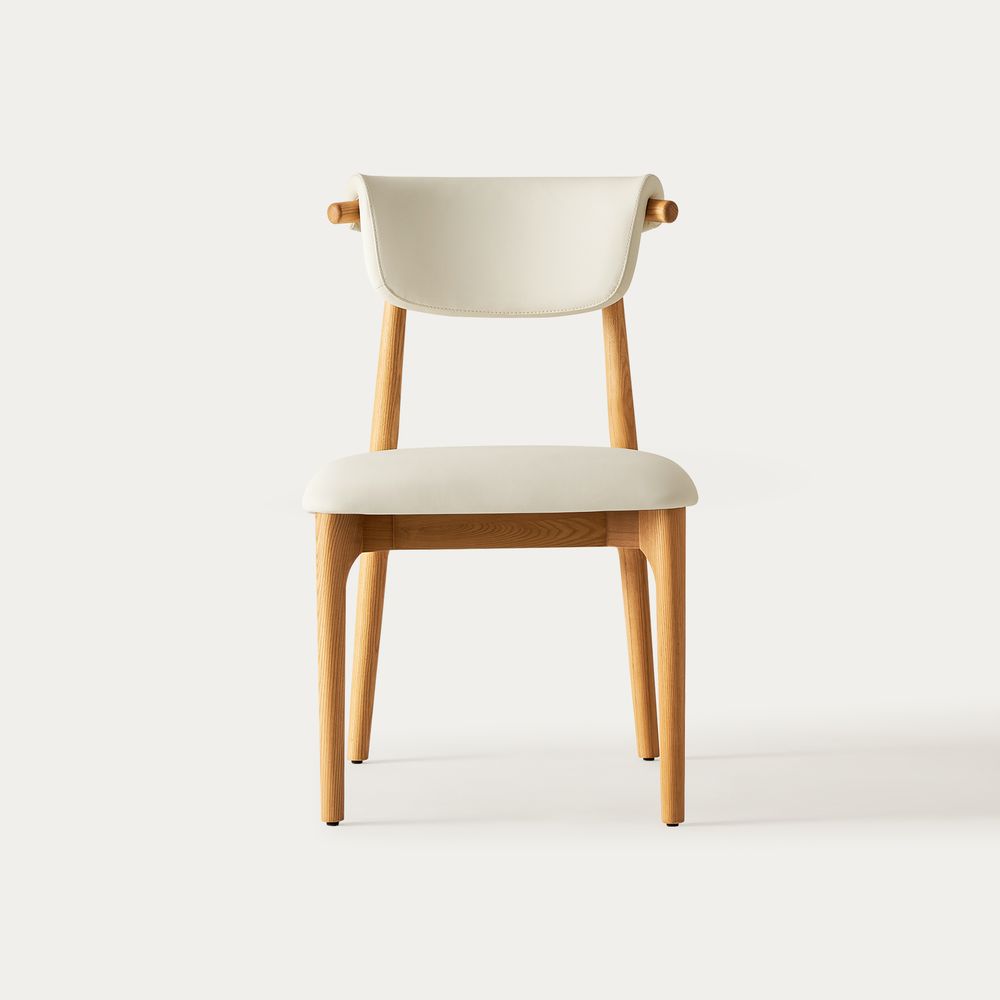 Natural Ash Wood Dining Chairs Set of 2