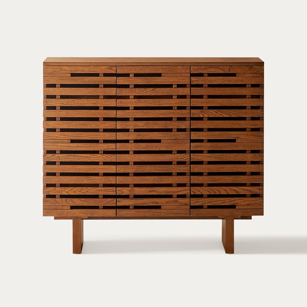 Warm Brown Wood Shoe Storage