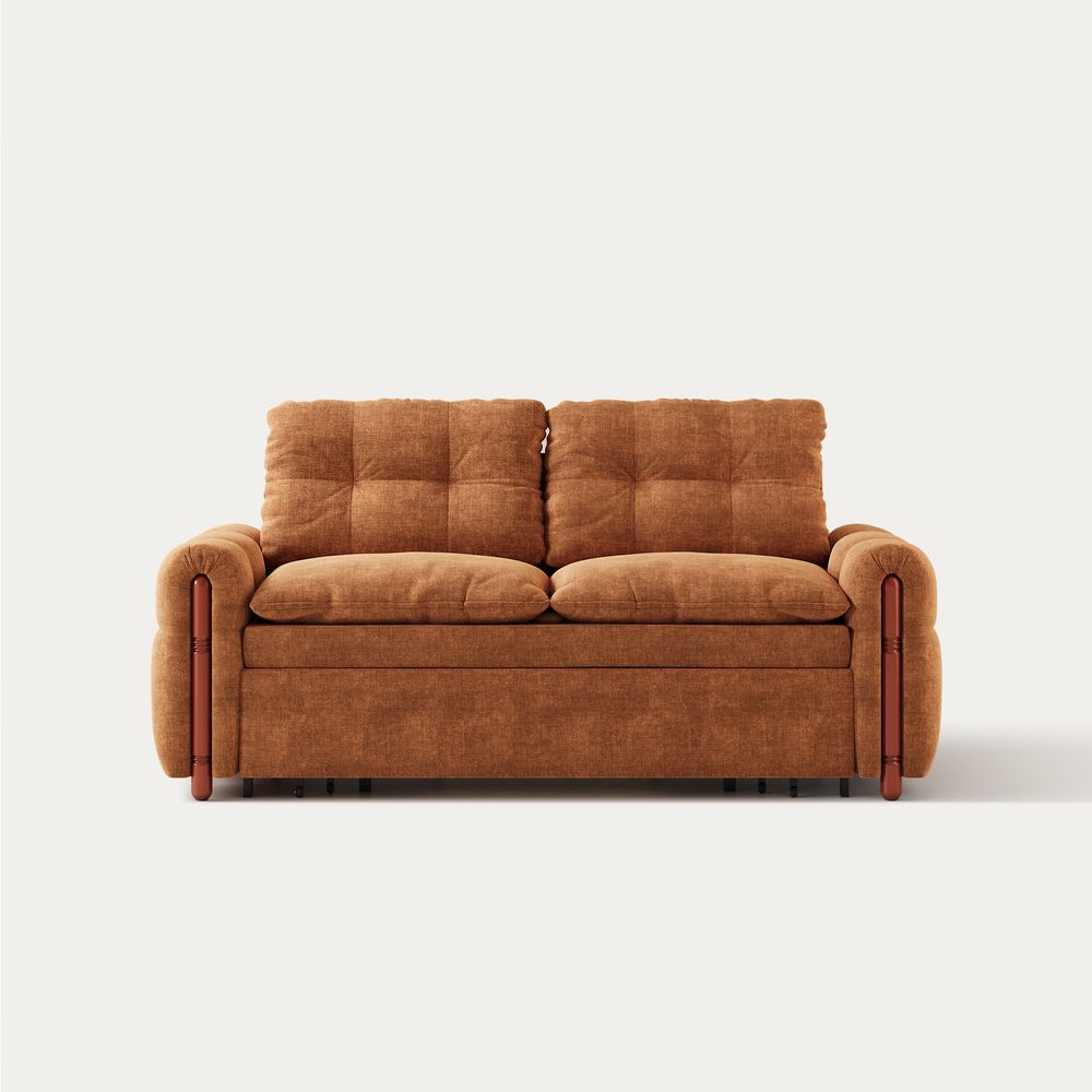 orange loveseat sofa bed