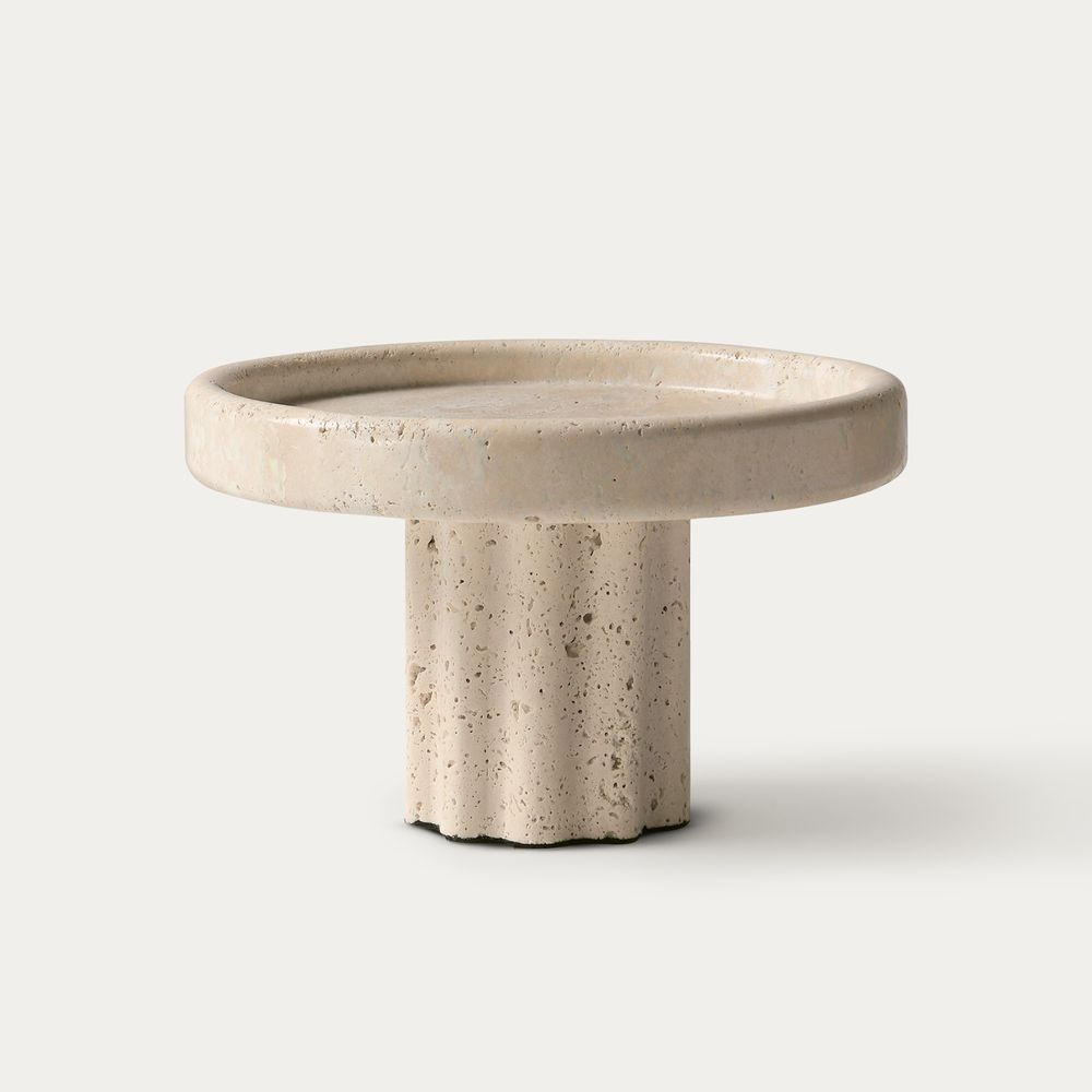 9 inch round travertine cake stand