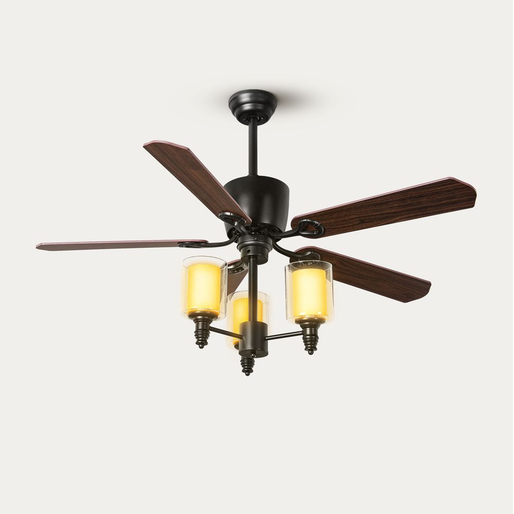 Glass lamp shade ceiling fan 52 inch