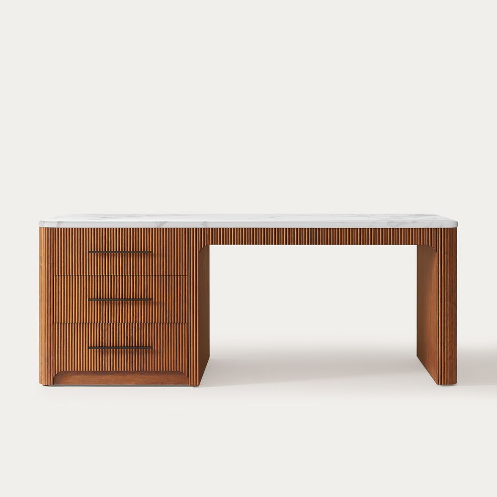 Mid Century Modern 90 Inch Marble Kitchen Island