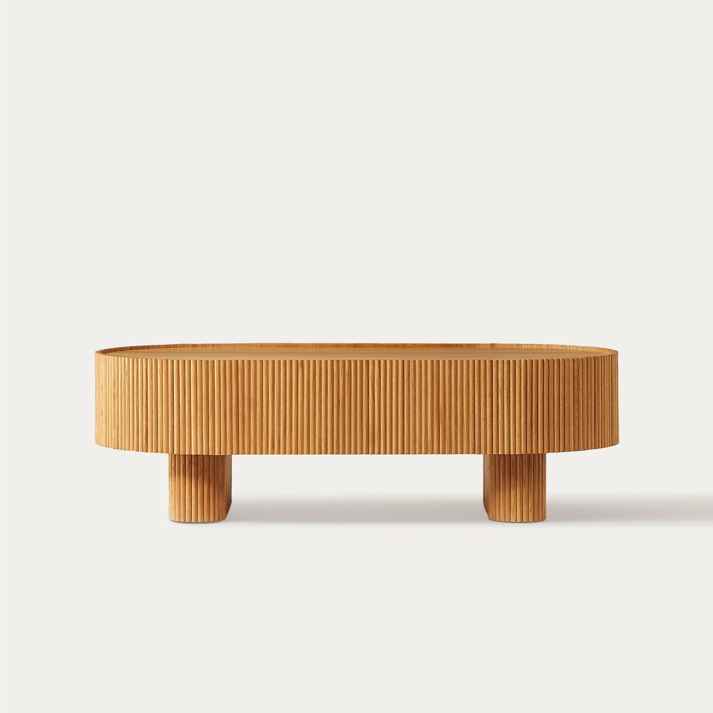 natural oval coffee table