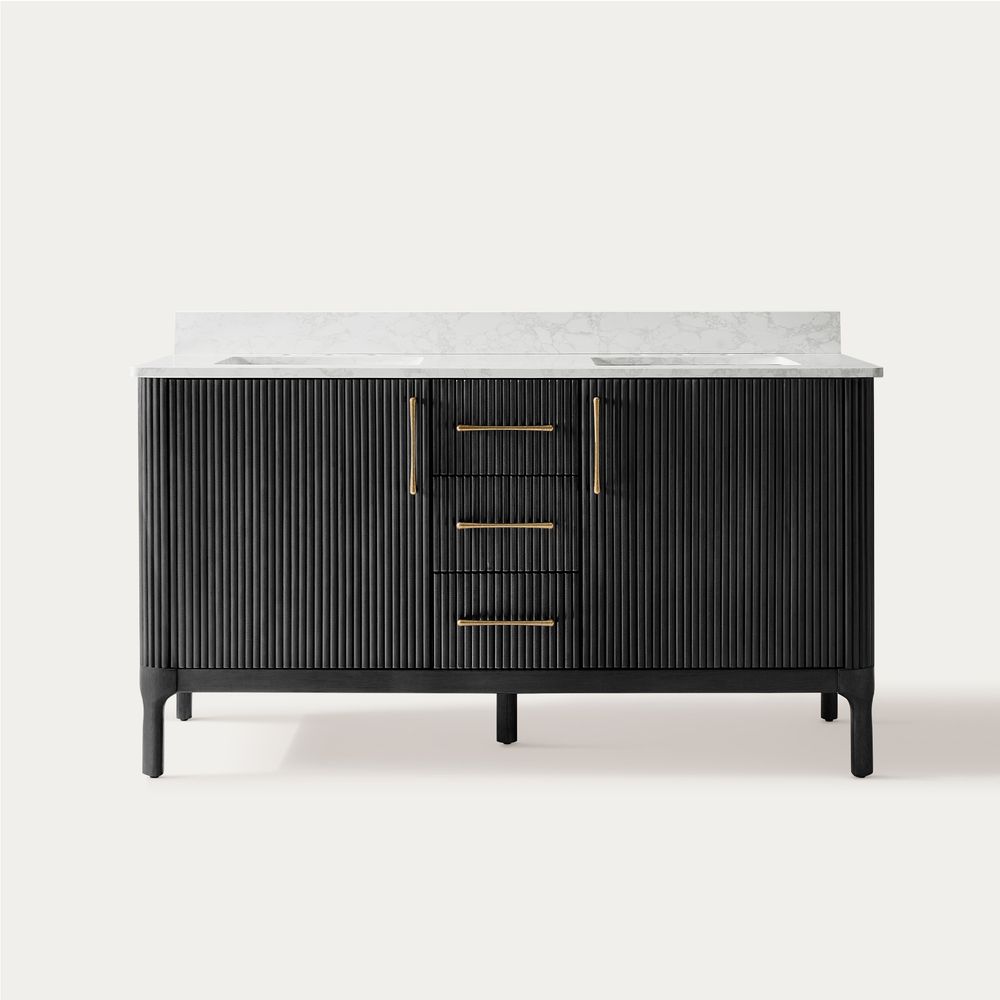 balck double vanity bathroom