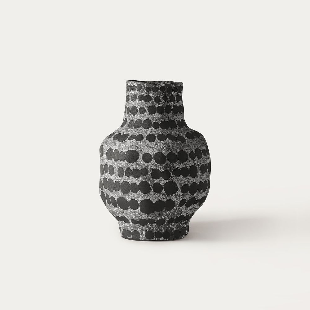 12 inch high ceramic vase light gray