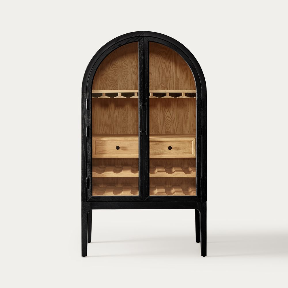 modern black bar cabinet