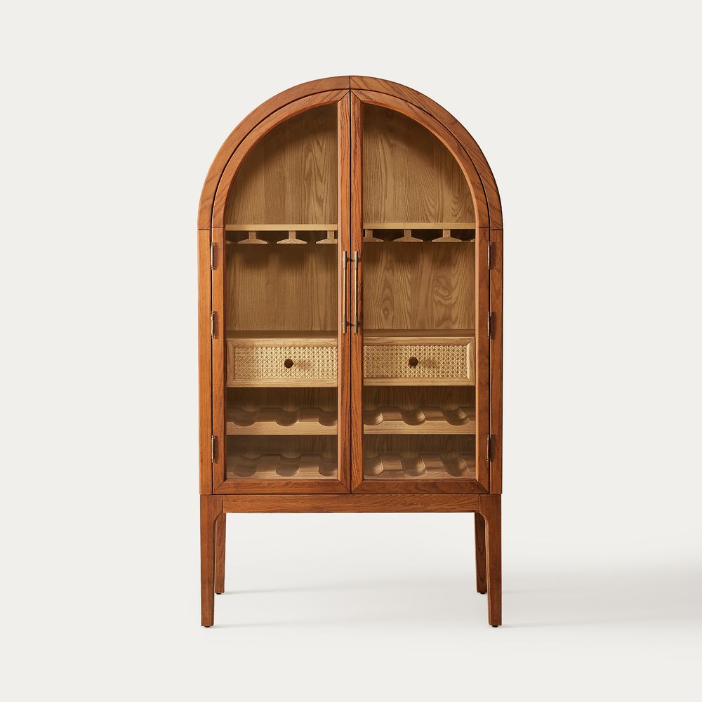 mid century modern 36 inch  wood bar cabinet