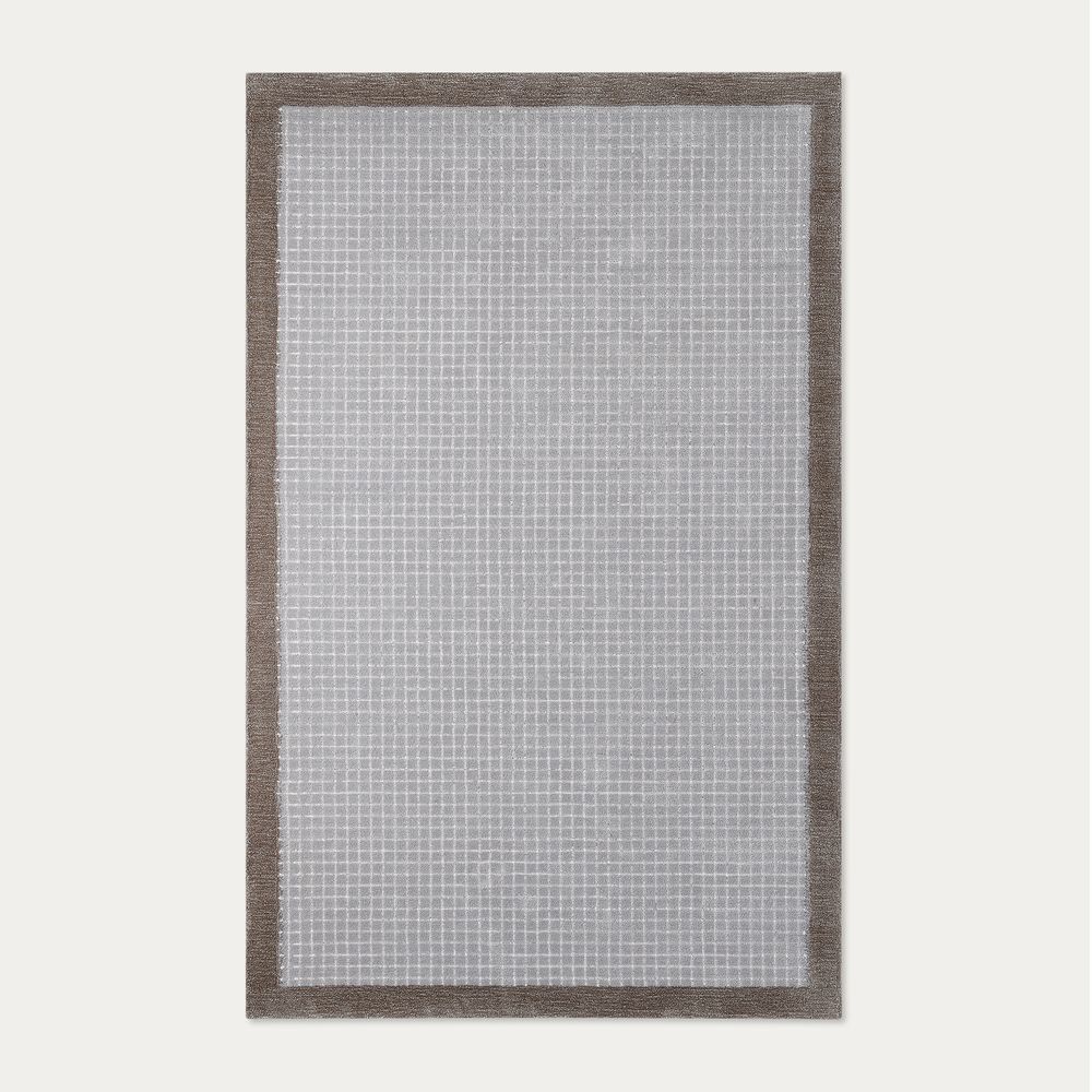 100 wool handwoven rug grid pattern