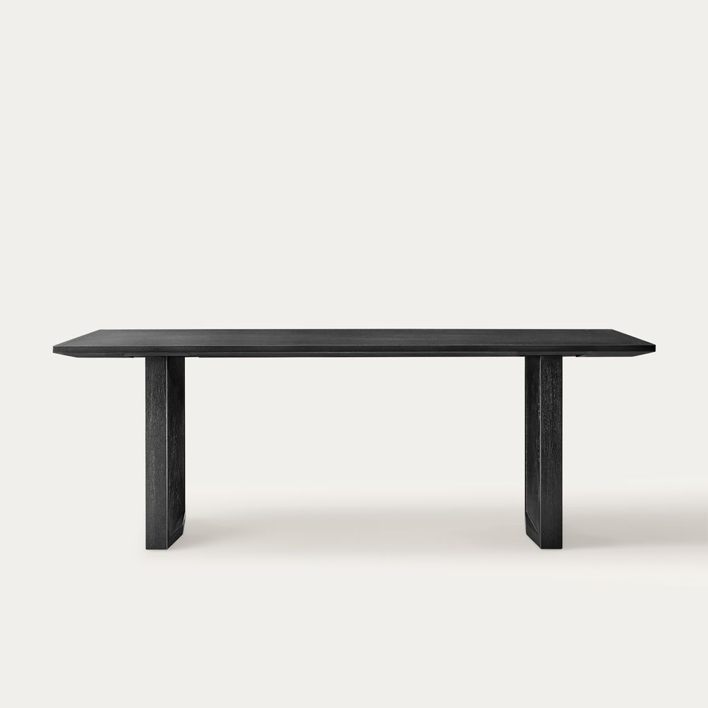 84 inch  Black Chevron Solid Wood Rectangular Dining Table