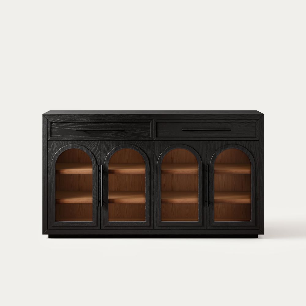 Black Oak Arched Sideboard