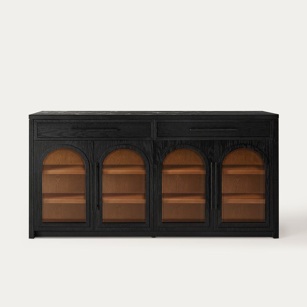 72 inch  Black Marble Arched Kitchen Island