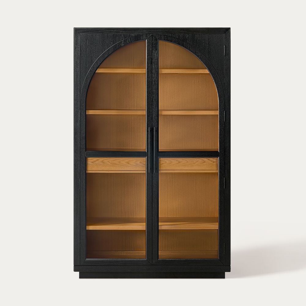 black tall cabinet