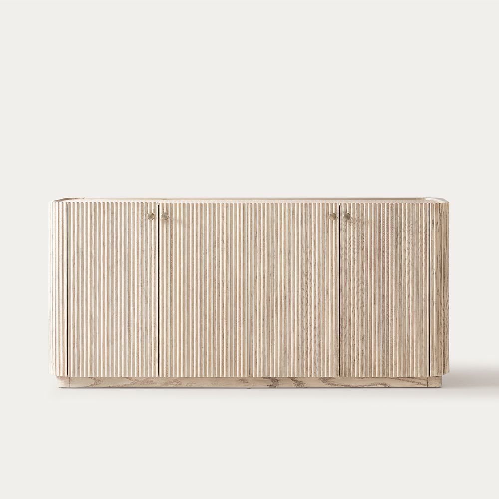 Whitewashed Oak Fluted Sideboard