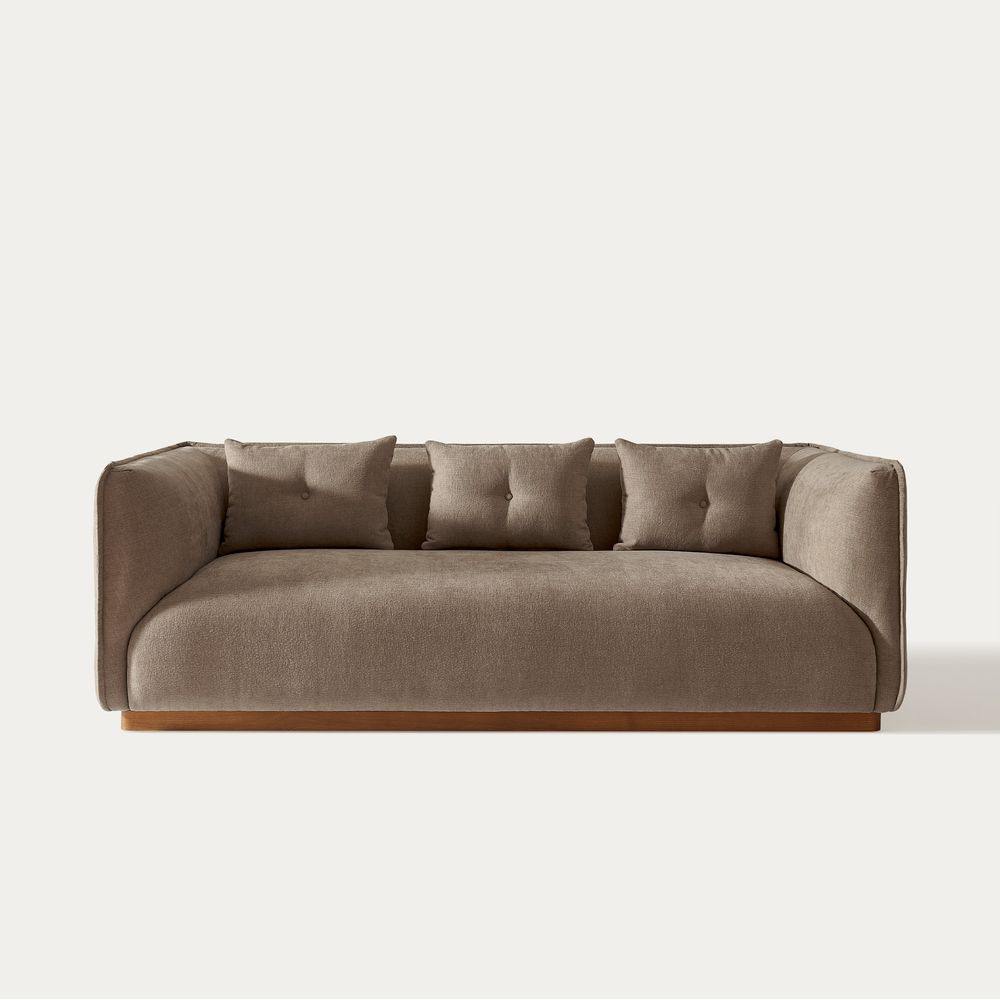 Brown loveseat sofa
