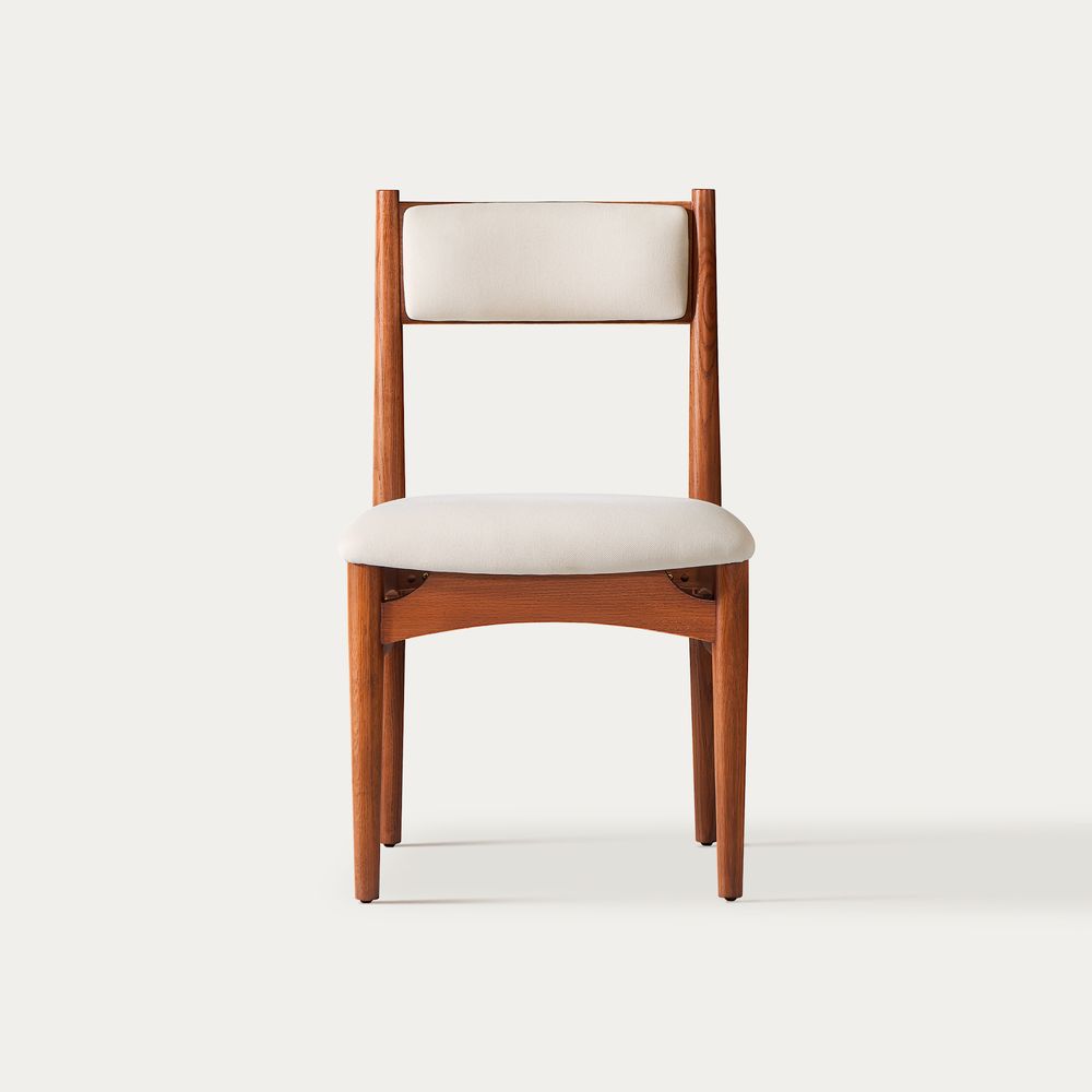 Set of 2 mid century Solid Oak Dining Chairs