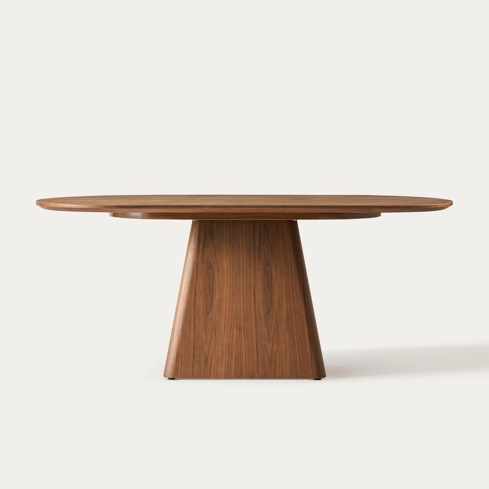 72 inch  Oval Walnut Wooden Dining Table