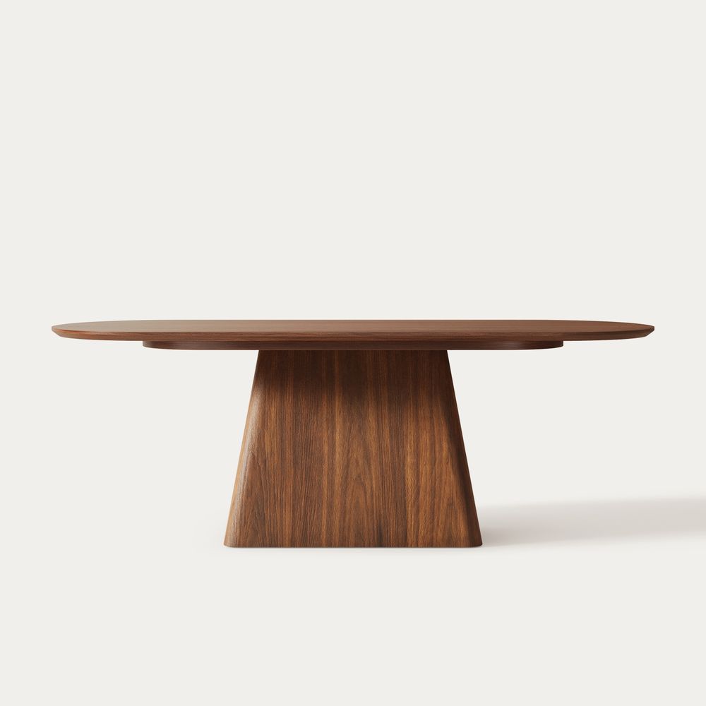 84 inch  MCM Oval Walnut Dining Table