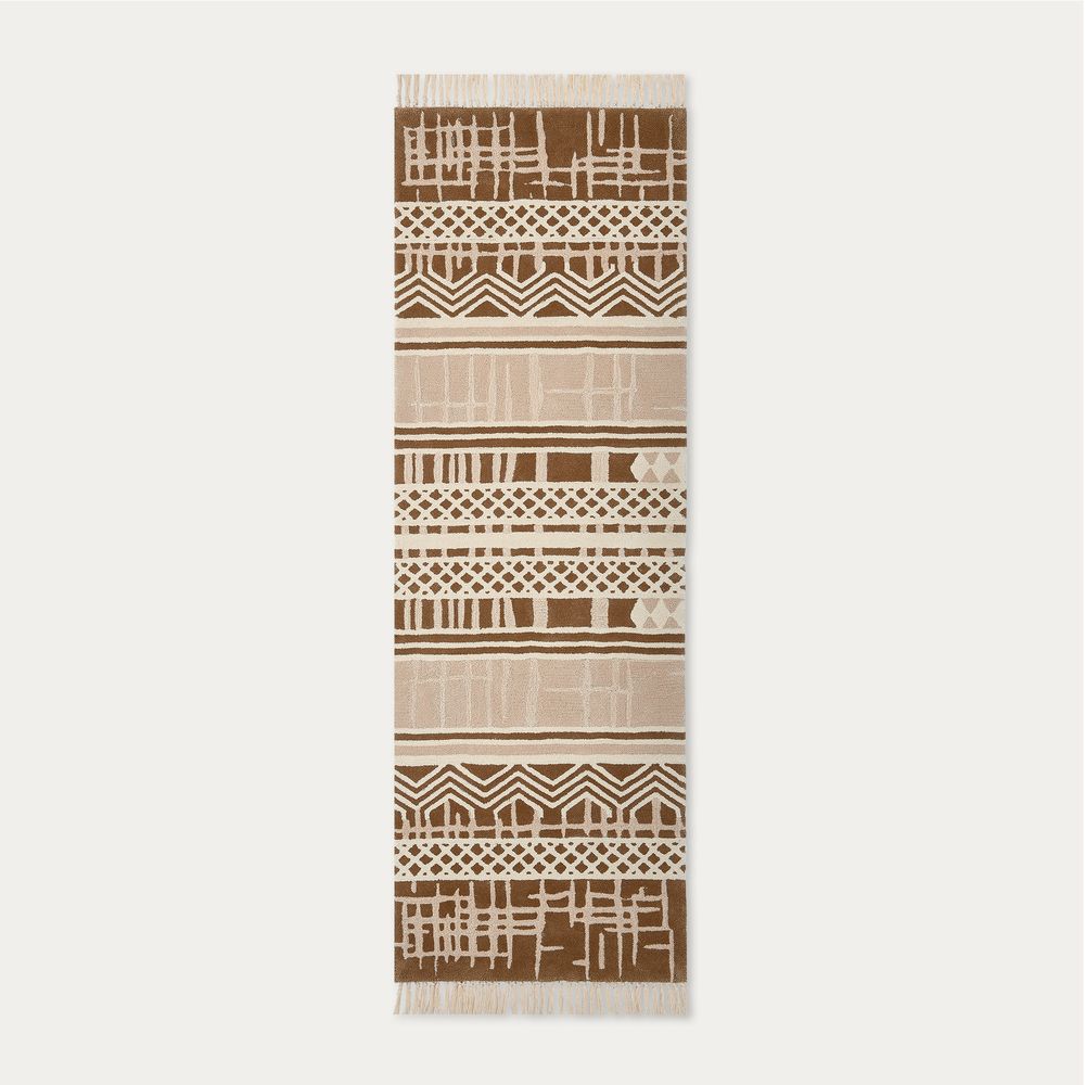 100 wool Bohemian runner rug