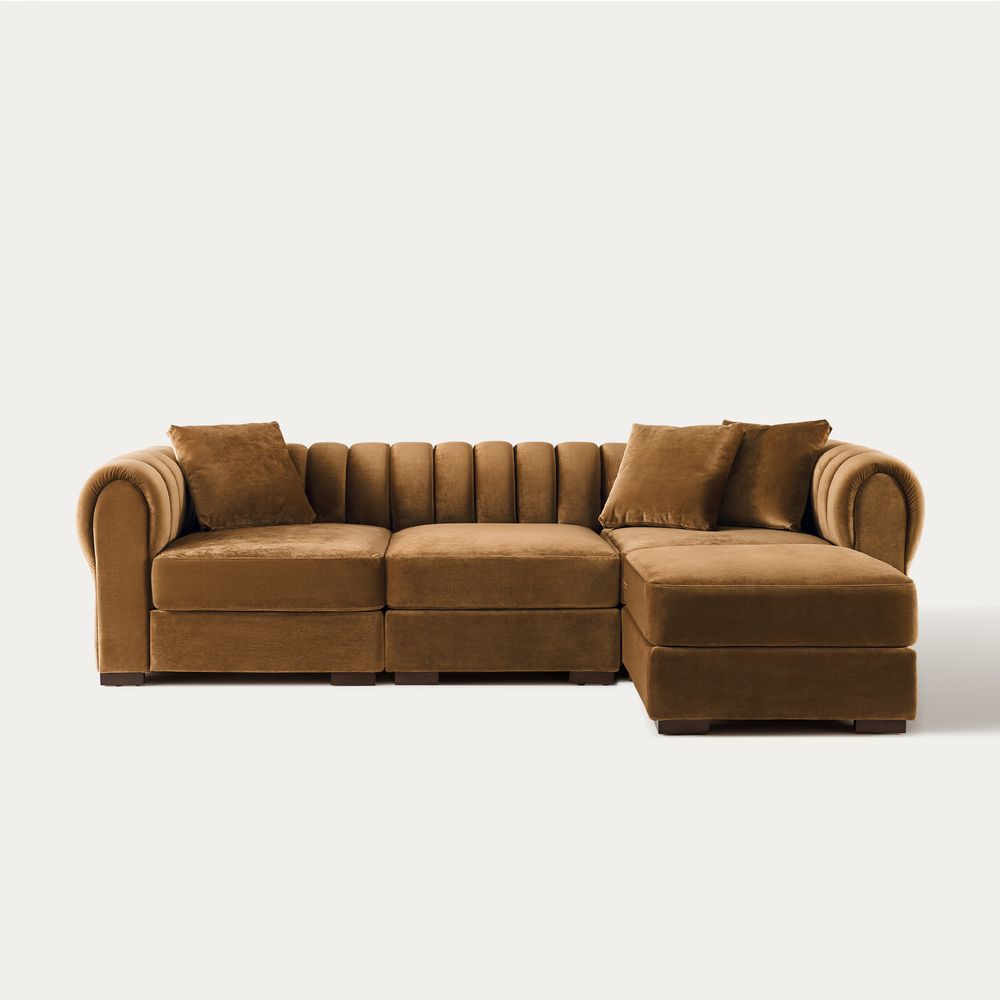 velvet modular sectional sofa 