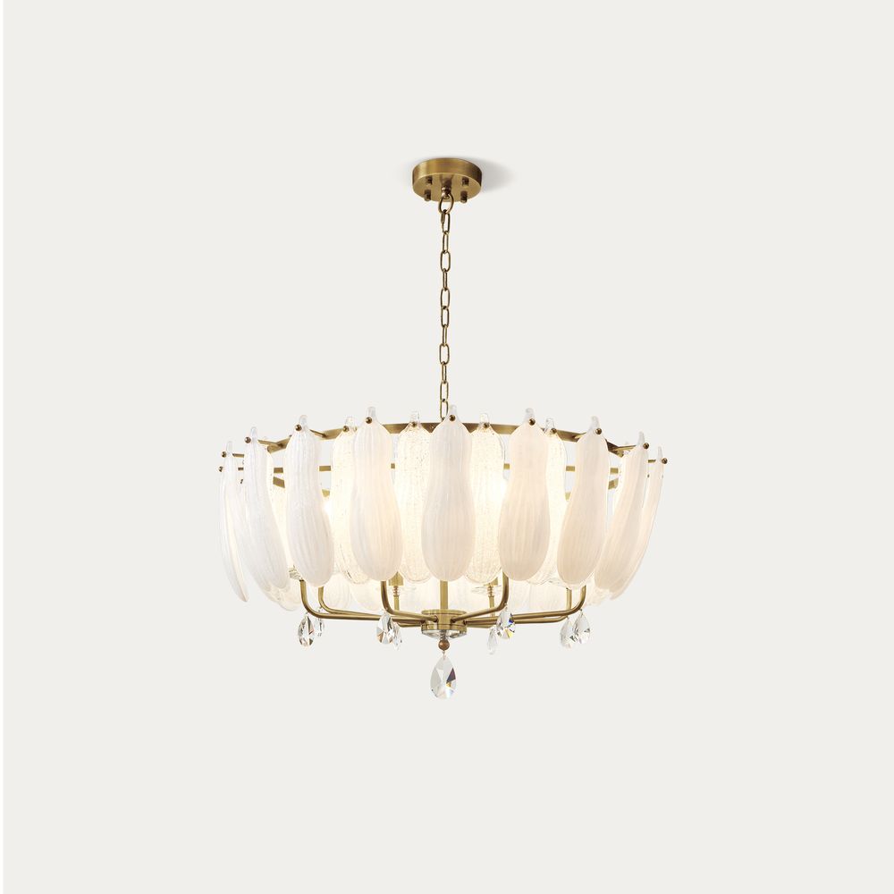 30 inch cascading chandelier with crystal pendant