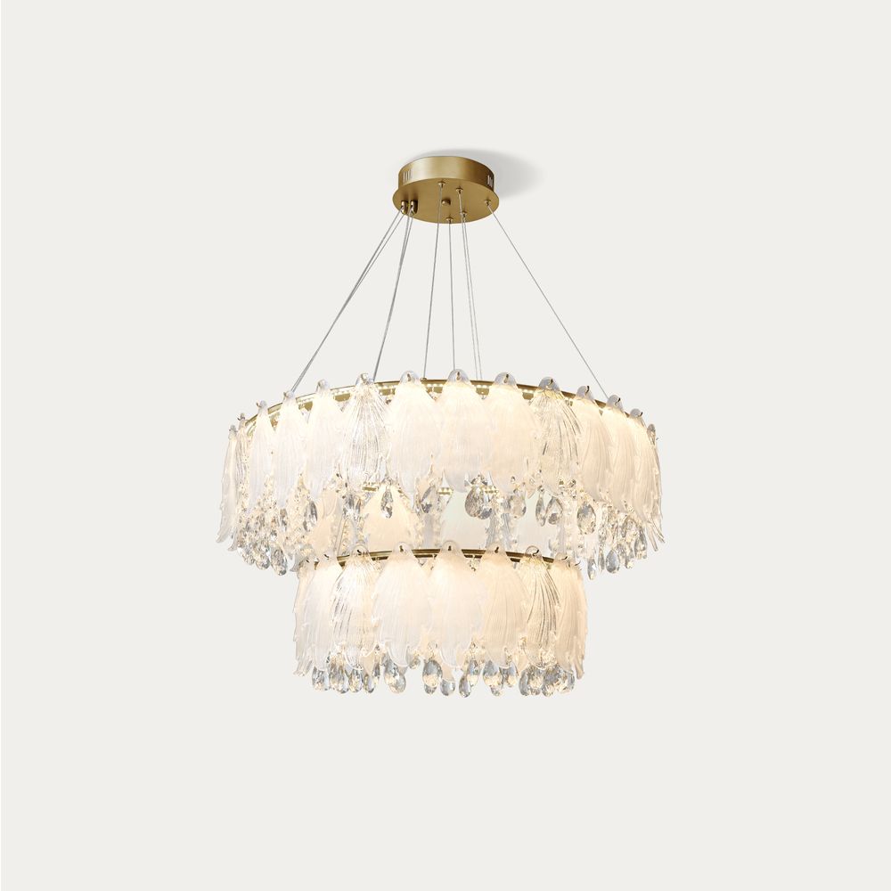 31 inch chandelier height adjustable with crystal pendant