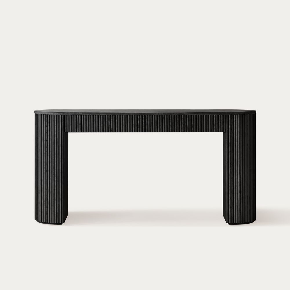 black oak console table