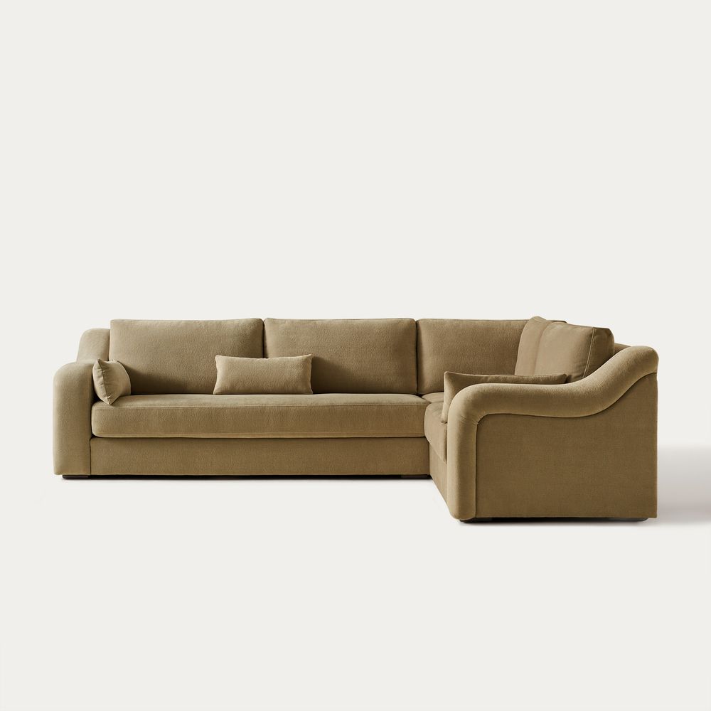 chenille L-shape sectional sofa
