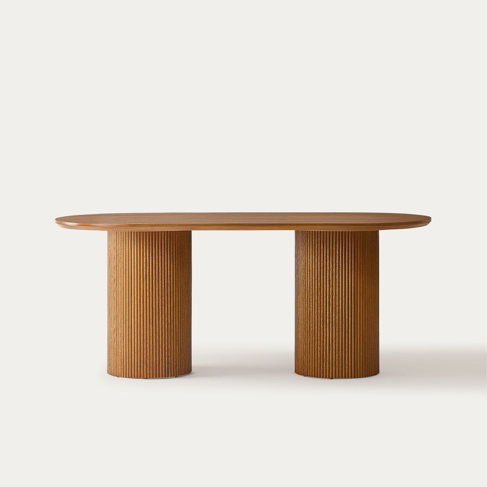 Rolf 72 inch  Brown Oval Solid Oak Dining Table