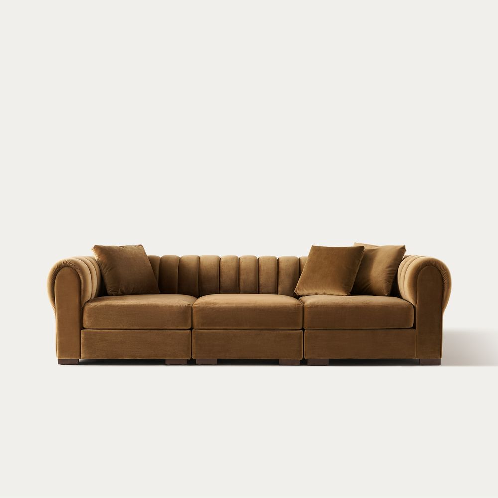 velvet modular sectional sofa 