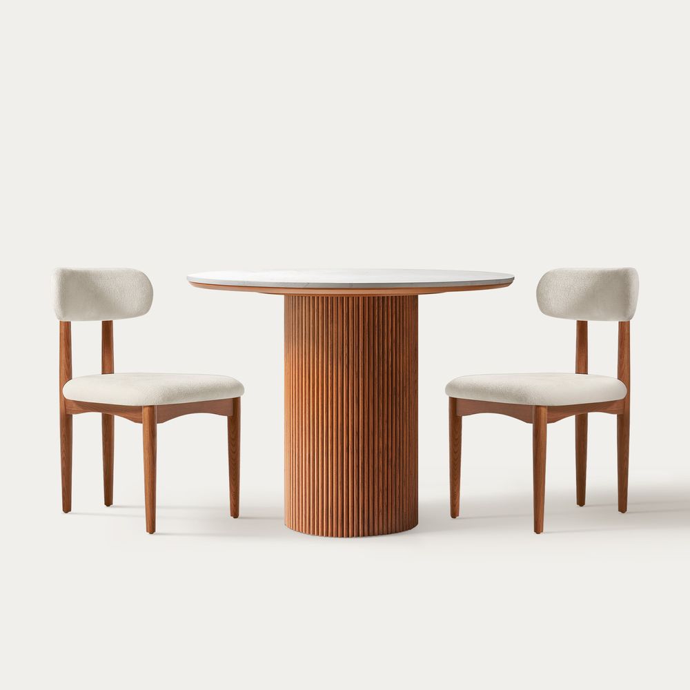 fluted dining table set