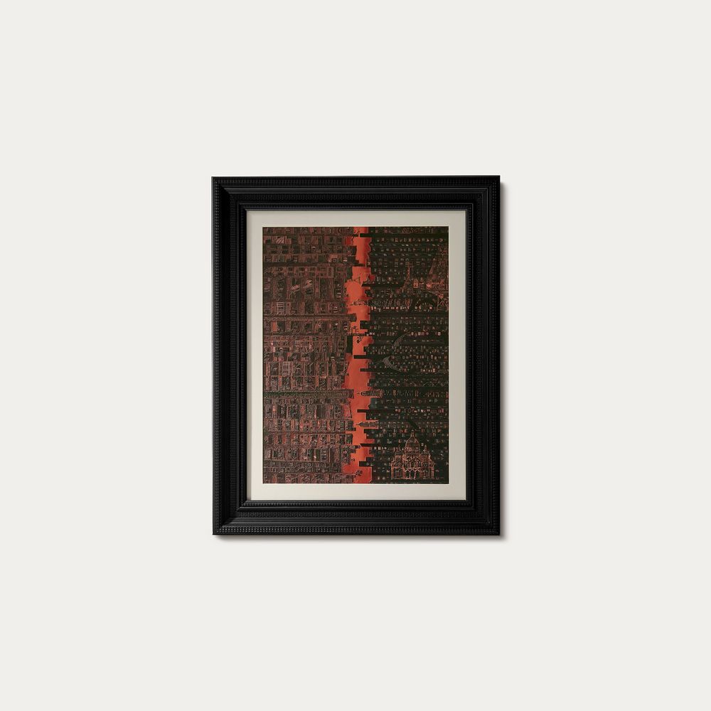 Framed Wall Art with 3D printed texture