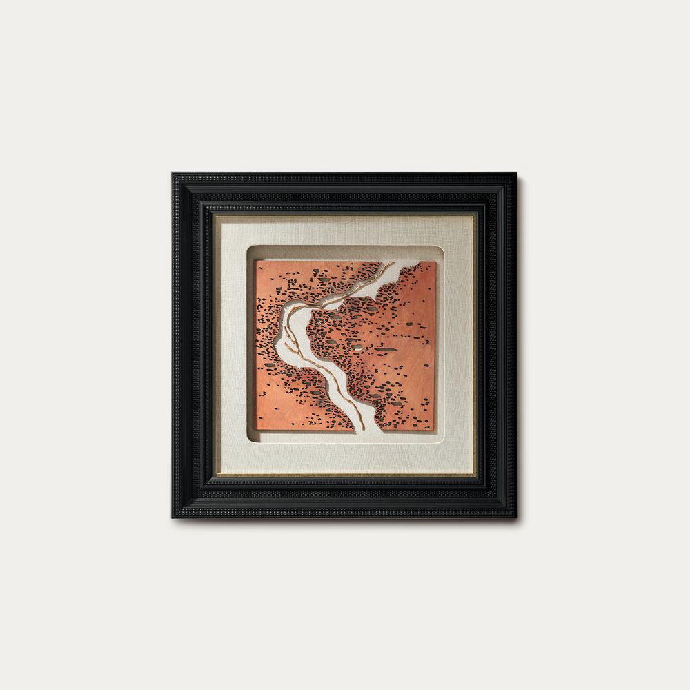 carved wall art with solid wooden frame