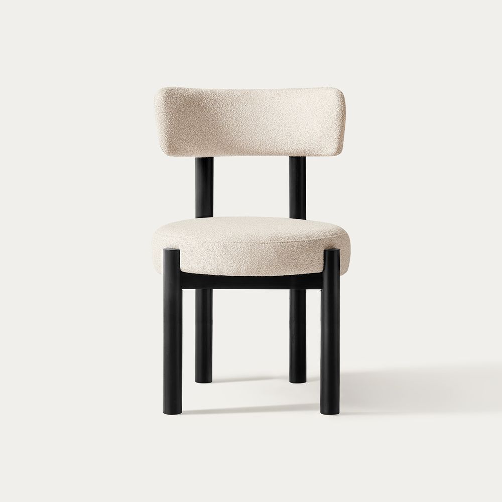 black mid century dining chair